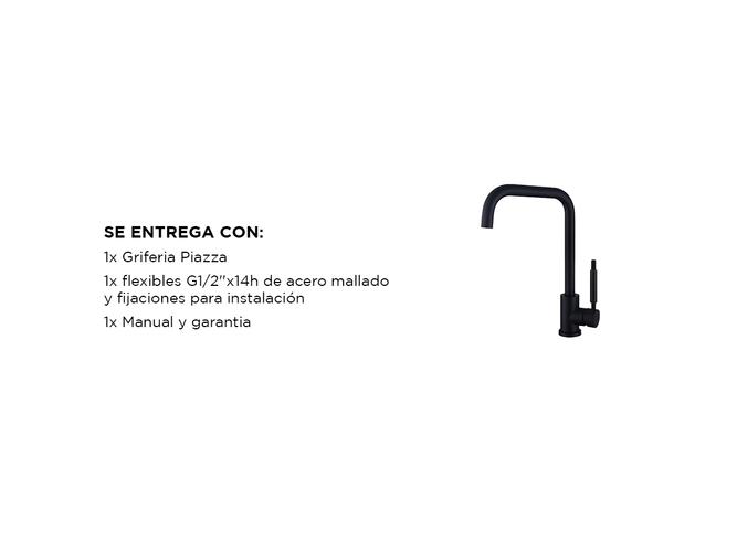 Griferia Grifo de Cocina Piazza Gourmet Monocomando Negro Pico Movil 10303NE - 5