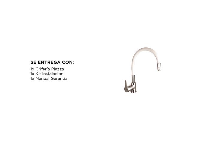 Griferia Piazza Cocina Monocomando Gourmet Emblem Blanco Flexible  - 5