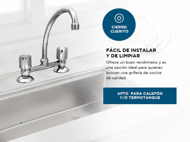 Griferia Hydros Merida Canilla Cocina Mesada Cromada ME3005 - 3