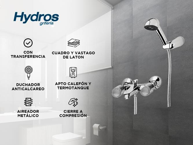 Griferia Ducha Hydros Bañera Exterior Transferencia Viva Cromo Duchador 1705211 - 1