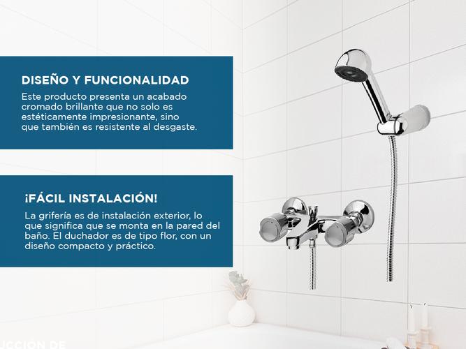 Griferia Ducha Hydros Bañera Exterior Transferencia Viva Cromo Duchador 1705211 - 2