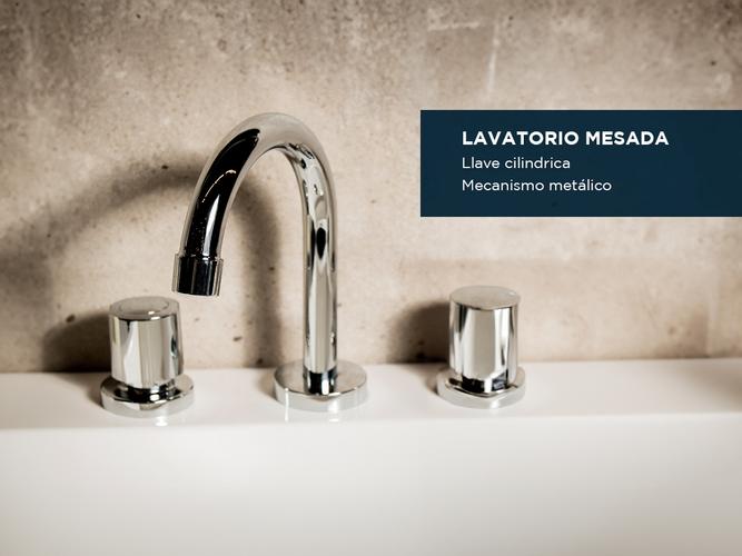 Griferia Lavatorio Hydros Mesada Viva Plus Cierre Compresión Cromo 343911 - 3