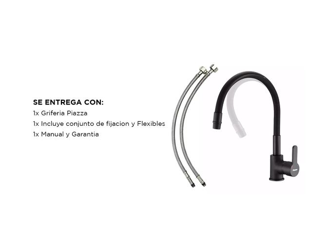 Griferia Piazza Emblem Cocina Monocomando Emblem Negro Flexible 10017NE - 5