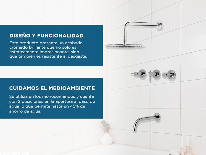 Griferia Hydros Zen Lever Ducha Embutir Transferencia Ceramico Cromo Baño 705111 - 2