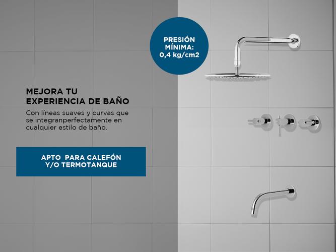 Griferia Hydros Zen Lever Ducha Embutir Transferencia Ceramico Cromo Baño 705111 - 3