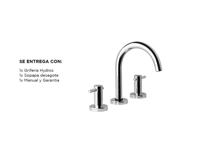 Griferia Hydros Zen Lever Lavatorio Mesada Cierre Cerámico Cromo 315111 - 5