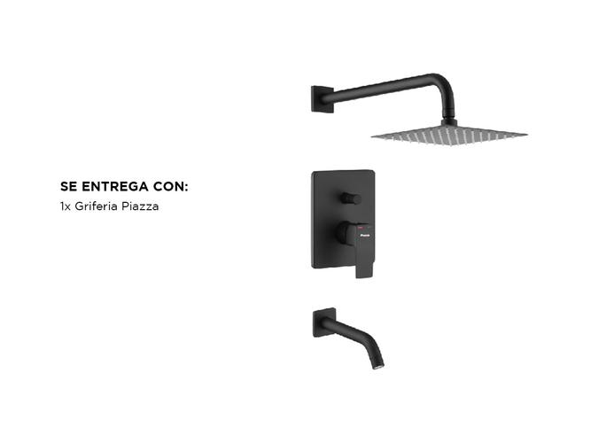 Griferia Piazza Ducha Monocomando De embutir Arq Negro Transferencia - 5