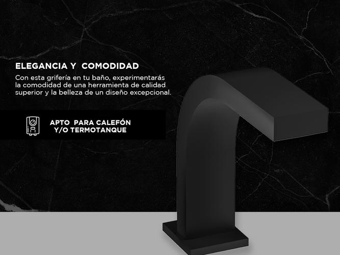 Griferia Lavatorio Piazza Level Negro Baño 21201NE - 2