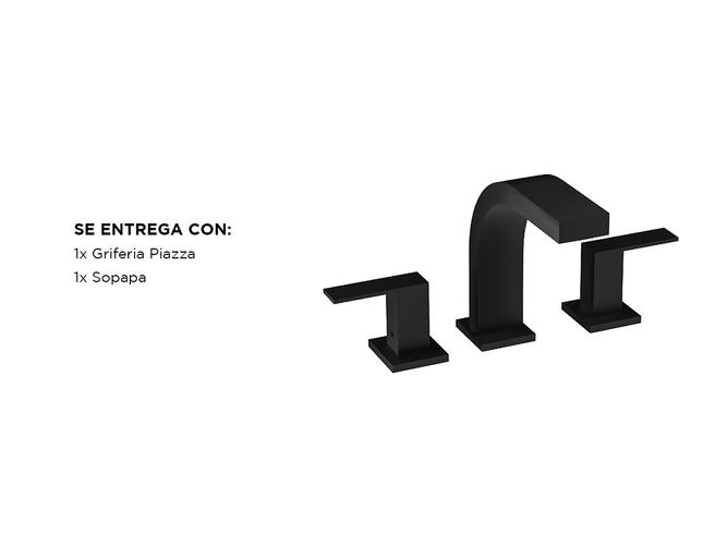 Griferia Lavatorio Piazza Level Negro Baño 21201NE - 5