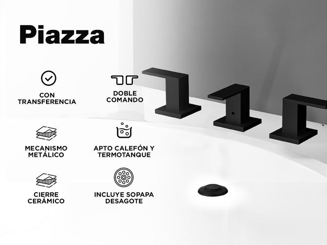Griferia Bidet Transferencia Cierre Ceramico Level Negro Baño Usado - 1