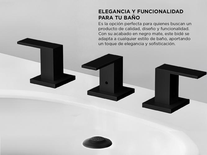 Griferia Bidet Transferencia Cierre Ceramico Level Negro Baño Usado - 2