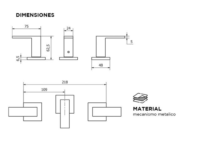Griferia Piazza LeverNegro Bidet Transferencia Cierre Ceramico Baño - 3