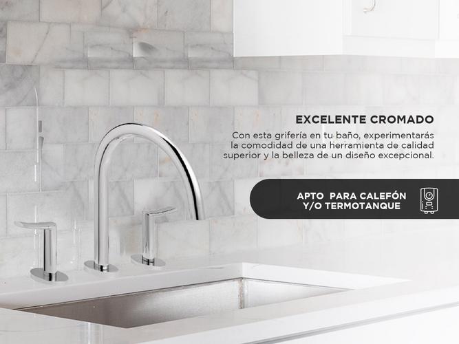 Grifería Lavatorio Piazza Mesada Mind Cierre Cerámico Baño - 2