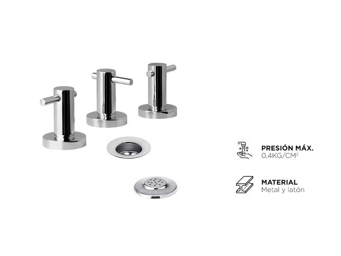 Griferia Bidet Piazza Vectra Cierre Ceramico Baño Cromo 22704 - 4