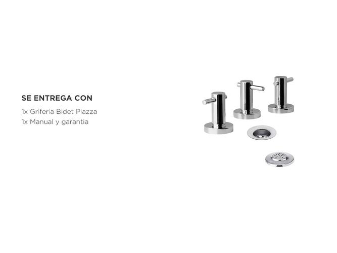 Griferia Bidet Piazza Vectra Cierre Ceramico Baño Cromo 22704 - 5
