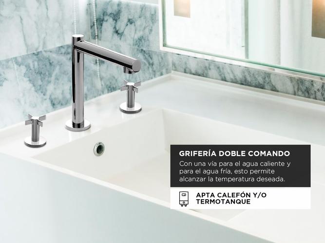 Griferia Baño Piazza Guilty Cruz Ceramico Lavatorio Mesada 22401 - 2