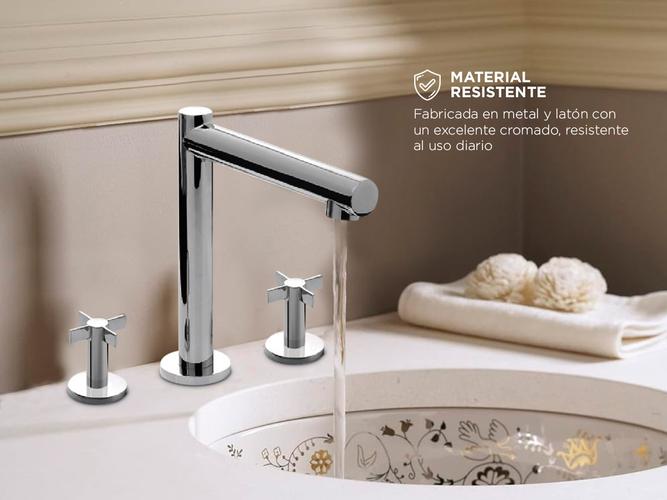 Griferia Baño Piazza Guilty Cruz Ceramico Lavatorio Mesada 22401 - 3