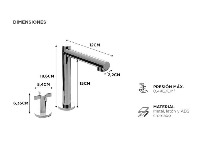Griferia Baño Piazza Guilty Cruz Ceramico Lavatorio Mesada 22401 - 4