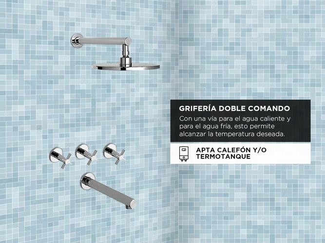 Griferia Ducha Piazza Guilty Cruz Embutir Transferencia Ceramico 22406 - 2
