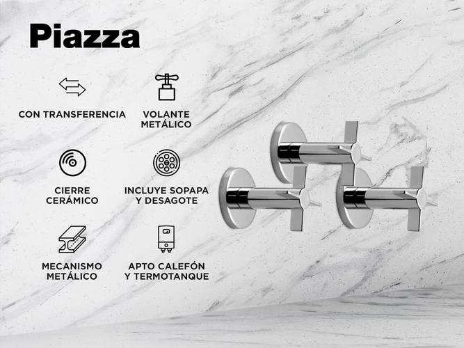 Griferia Bidet Piazza Guilty Cruz Transferencia Ceramico 22404 - 1
