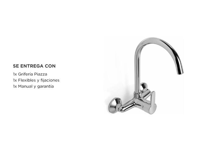 Griferia Cocina Piazza Emblem Monocomando Pared Canilla 10013 - 5