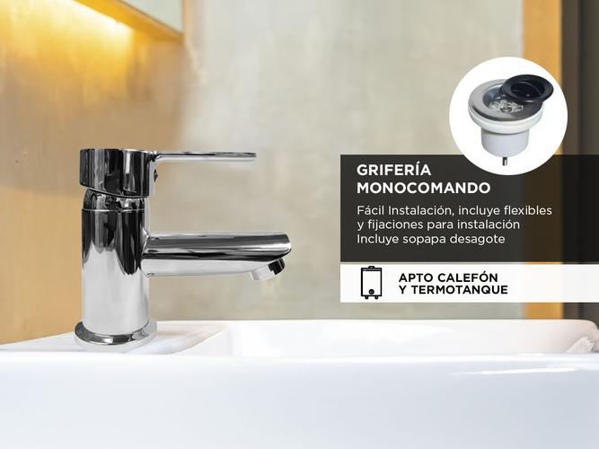 Griferia Lavatorio Hydros Mesada Bajo Monocomando Cromo 33911 - 3