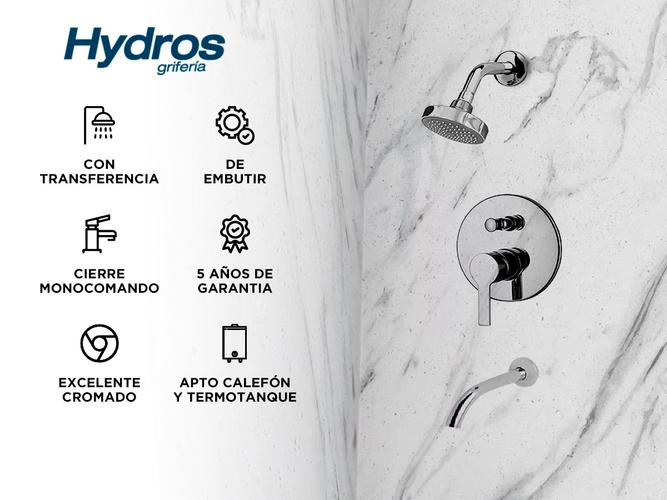 Griferia Ducha Hydros Calyx Monocomando Transferencia Duchador - 1