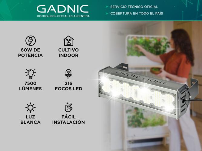 Luz Led Cultivo Indoor Gadnic Reflector Blanco de 60w - 1