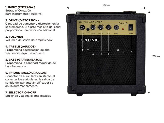 Guitarra eléctrica Gadnic Strato + Amplificador - 5