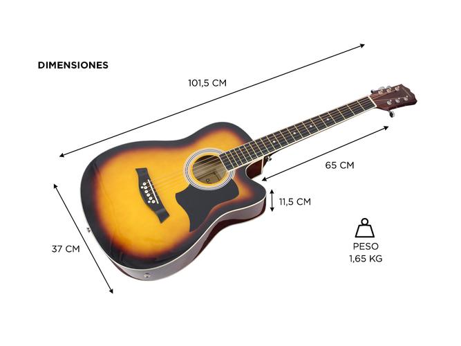Guitarra Guitarra Electroacustica Gadnic Controles en Guitarra - 4