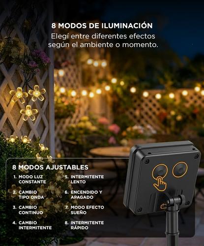 Guirnalda Luces Led Gadnic Flor Cerezo Solar 50 Exterior 7m - 3