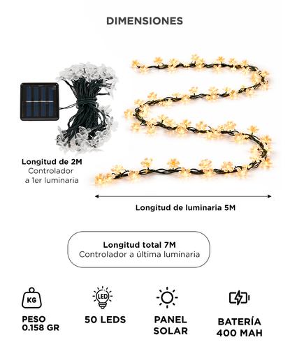 Guirnalda Luces Led Gadnic Flor Cerezo Solar 50 Exterior 7 Mts - 5