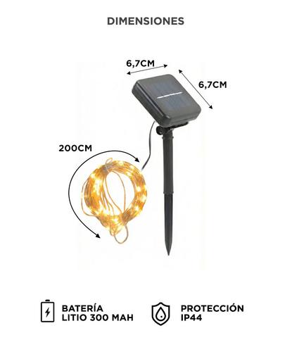 Guirnalda Luces Led Gadnic Solar Estaca 20 Metros - 4