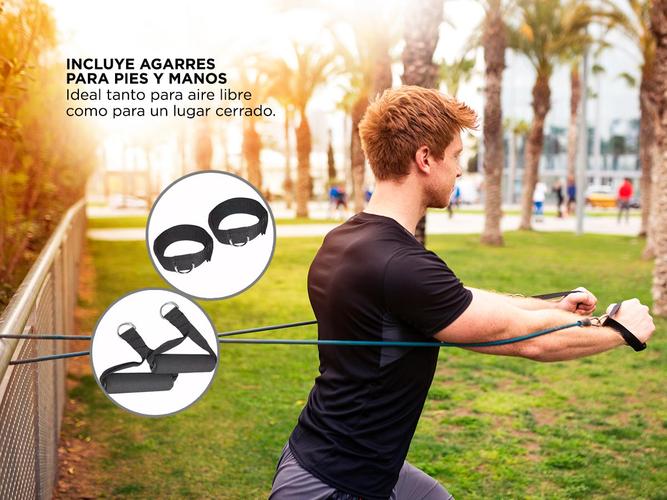 Bandas Elásticas Gadnic Kit x5 1.2mts 5 Intensidades + Anclajes y Accesorios - 4