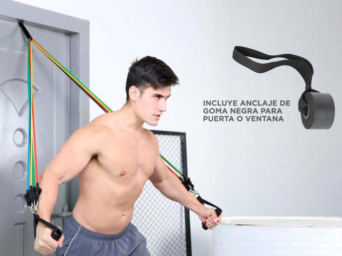 Bandas Elásticas Gadnic Kit x5 1.2mts 5 Intensidades + Anclajes y Accesorios - 5