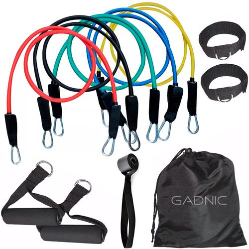 Bandas Elásticas Gadnic Kit x5 1.2mts 5 Intensidades + Anclajes y Accesorios - 0