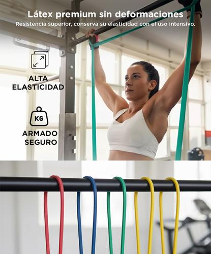 Bandas Elásticas Gadnic Kit x5 1.2mts 5 Intensidades + Anclajes y Accesorios - 3