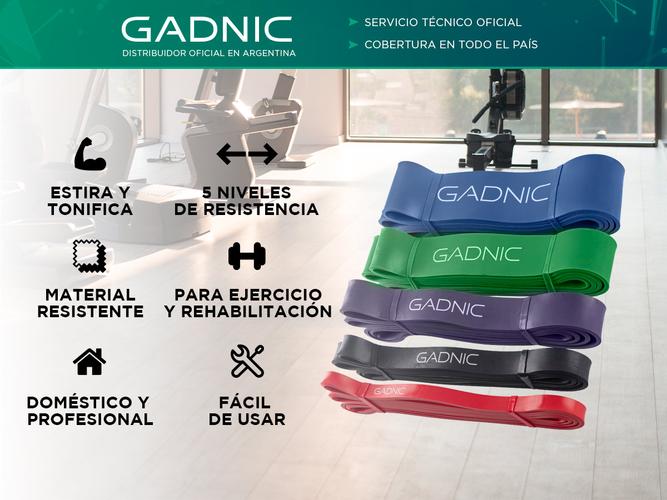 Bandas Elásticas Gadnic Kit x5 Isométricas 5 Intensidades Super Resistentes - 1