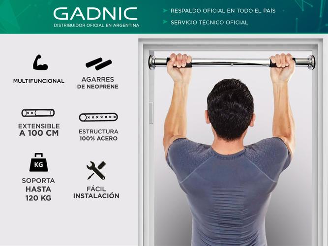 Barra Dominadas Gadnic Hogareña Cromada Extensible - 1