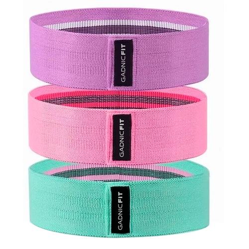 Bandas Elásticas Gadnic Fit Polyester Kit x3 de Resistencia Circulares Isométricas  Bolso - 0
