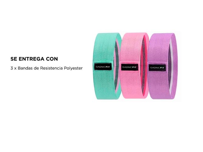 Bandas Elásticas Gadnic Fit Polyester Kit x3 de Resistencia Circulares Isométricas  Bolso - 6