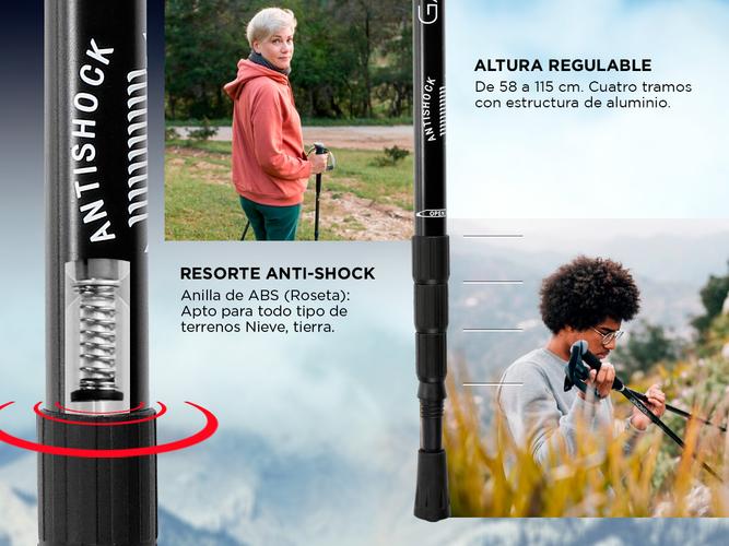 Kit Bastones Trekking Gadnic Telescopico Antishock - 3