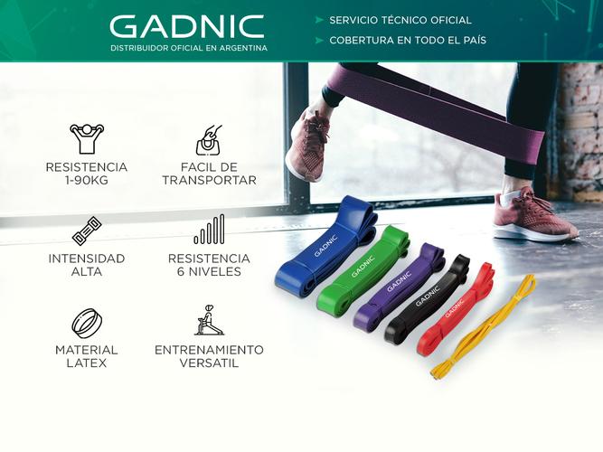 Set x6 Bandas Elásticas Gadnic Para Ejercicio  - 1
