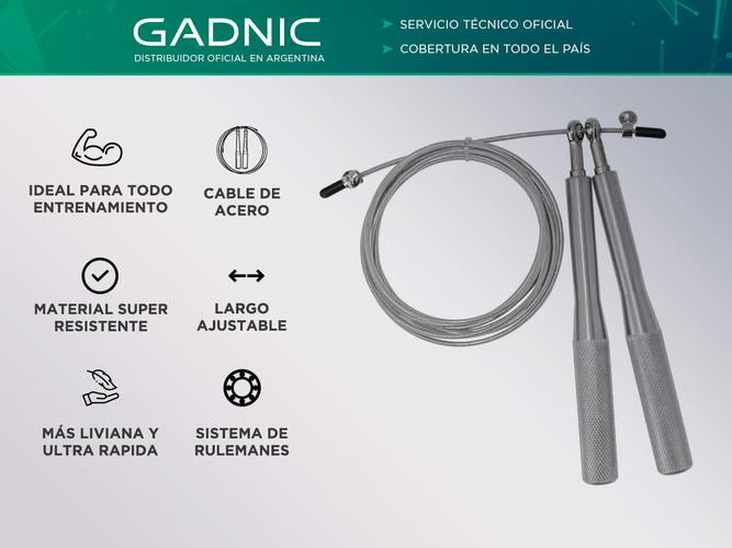 Soga Crossfit Funcional Gadnic Pro Aluminio Rulemanes Cable Acero 3mts - 1