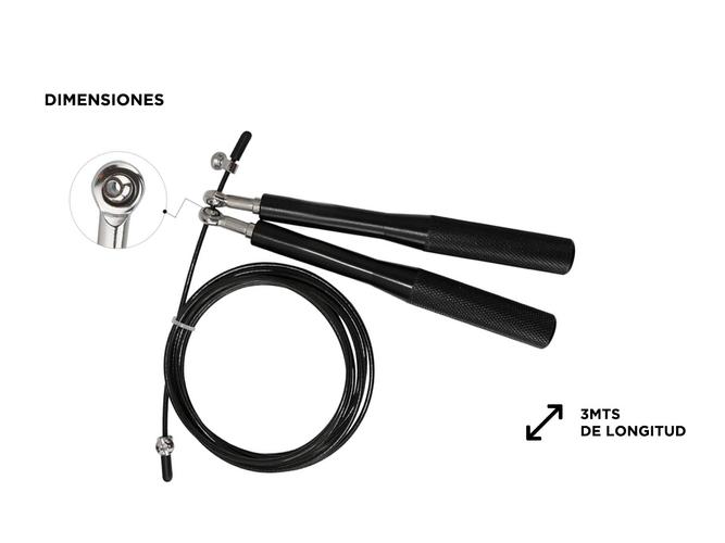 Soga Crossfit Funcional Gadnic Pro Aluminio Rulemanes Cable Acero 3mts - 4