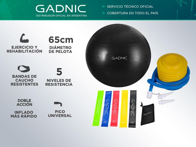 Kit Pelota de Yoga Gadnic 65cm + Bandas de resistencia + Inflador  - 1