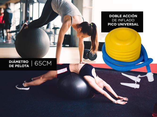 Kit Pelota de Yoga Gadnic 65cm + Bandas de resistencia + Inflador  - 2