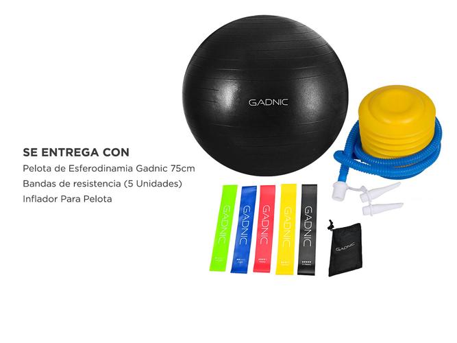Kit Pelota de Yoga Gadnic 65cm + Bandas de resistencia + Inflador  - 5