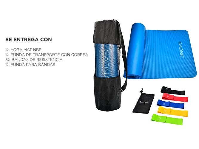Colchoneta Yoga Mat NBR + Kit de Bandas de Resistencia - 6