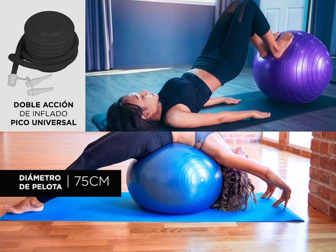 Kit Pelota Yoga 75cm + Ladrillos + Banda  - 3